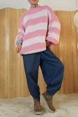 Louie Oversized Stripe Jumper Pink /12=